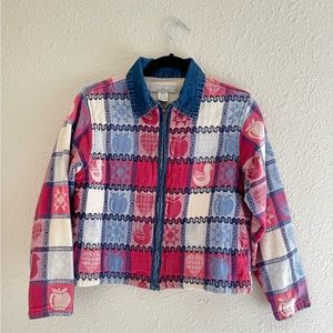 Vintage 90s Streetwear Womens Large Farmhouse Quilted Full Zip Bomber Jacket